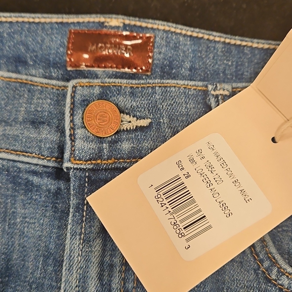 💕MOTHER💕 The High Waisted Pony Boy Ankle Jeans ~ Loafers and Lassos 28 NWT - Picture 15 of 16